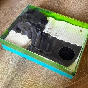 Kate Spade NWT accessories - hat and glove set black and white scallop